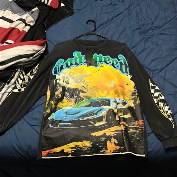 Graphic Long Sleeve Shirt - Black